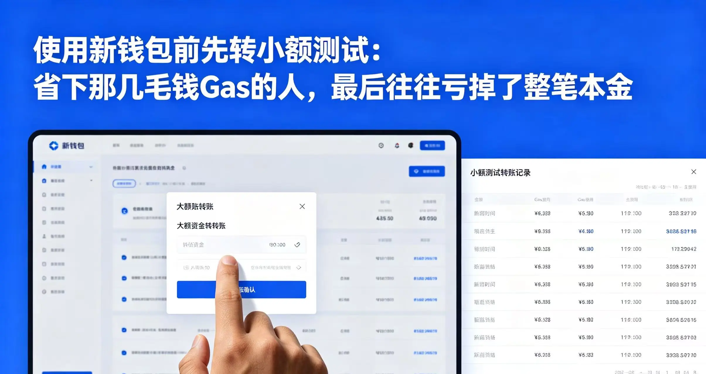 使用新钱包前先转小额测试