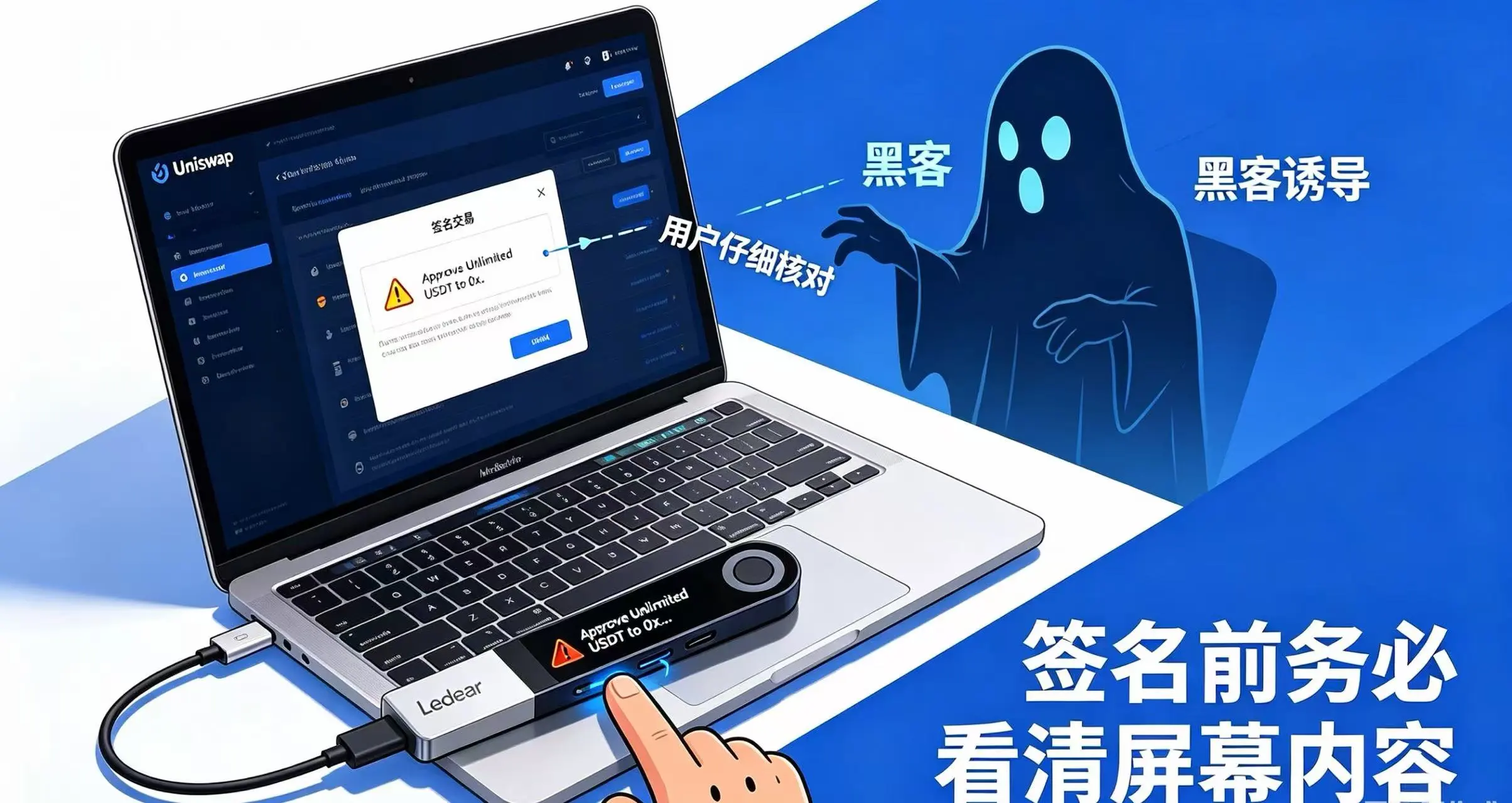 如何用硬件钱包签名DeFi交易？