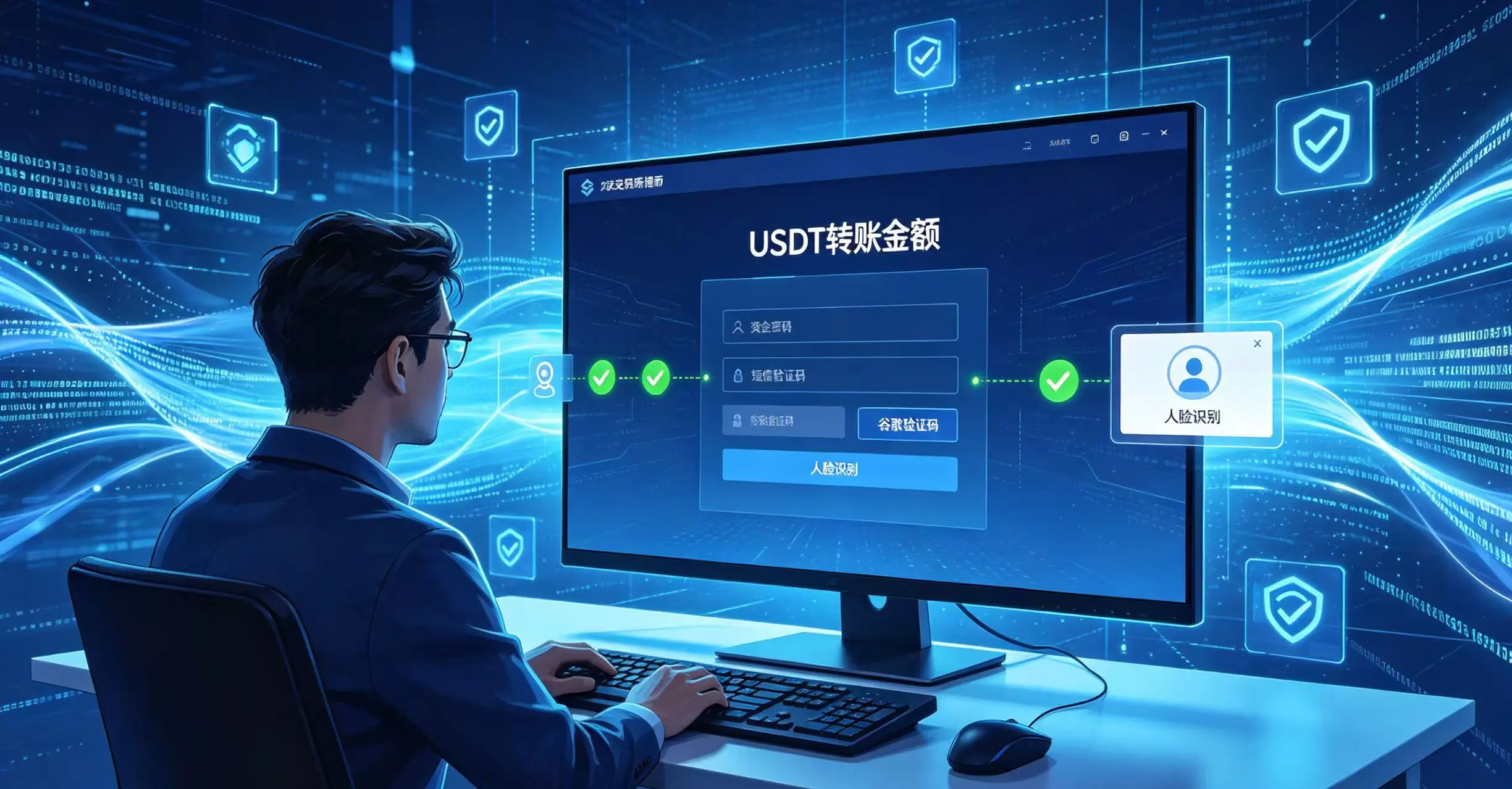 在交易所进行大额提币时,需要层层验证的场景。 在交易所进行大额提币时,需要层层验证的场景。