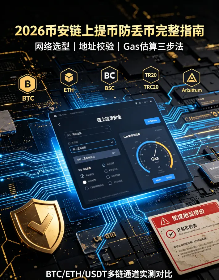 比安链上提币防丢币完整指南：网络选型/地址校验/Gas估算三步法，BTC/ETH/USDT多链通道实测对比