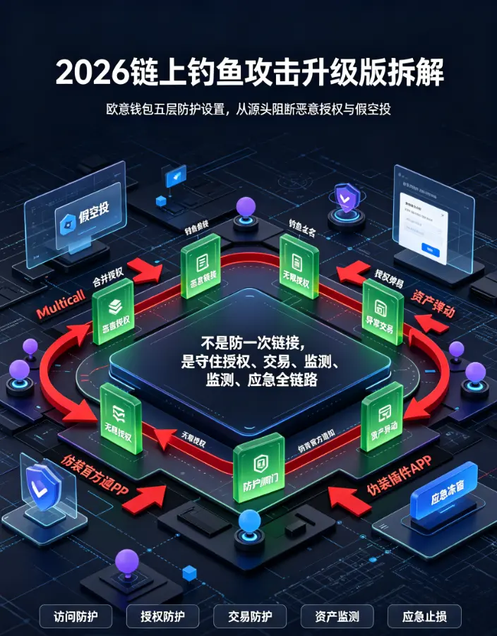 链上钓鱼攻击升级版拆解：欧亿钱包五层防护设置从源头阻断恶意授权与假空投